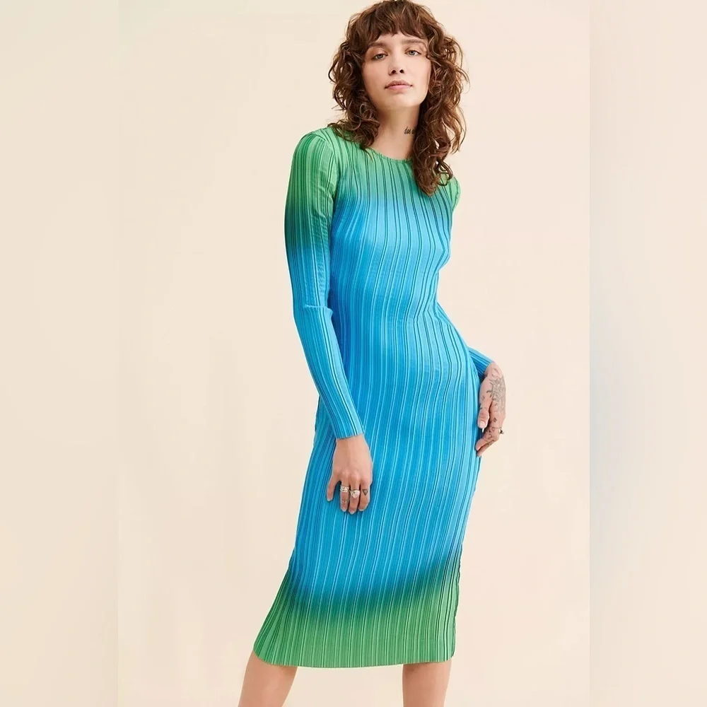 Free People x Arthur Apparel Box Pleat Midi Dress, Size 4